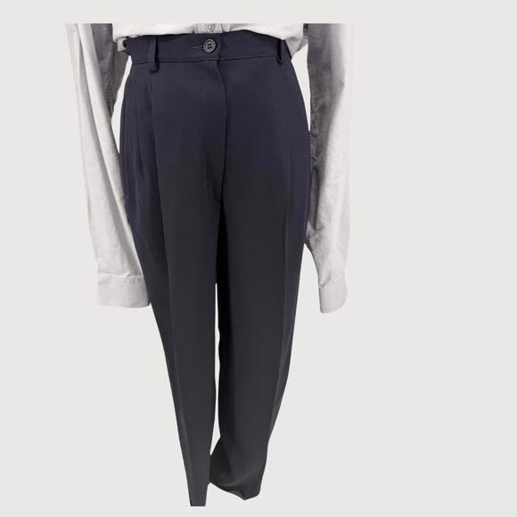 Vintage Emporio Armani Virgin Wool Trousers Black Pleated Dress Pants Size 42 - Picture 5 of 9